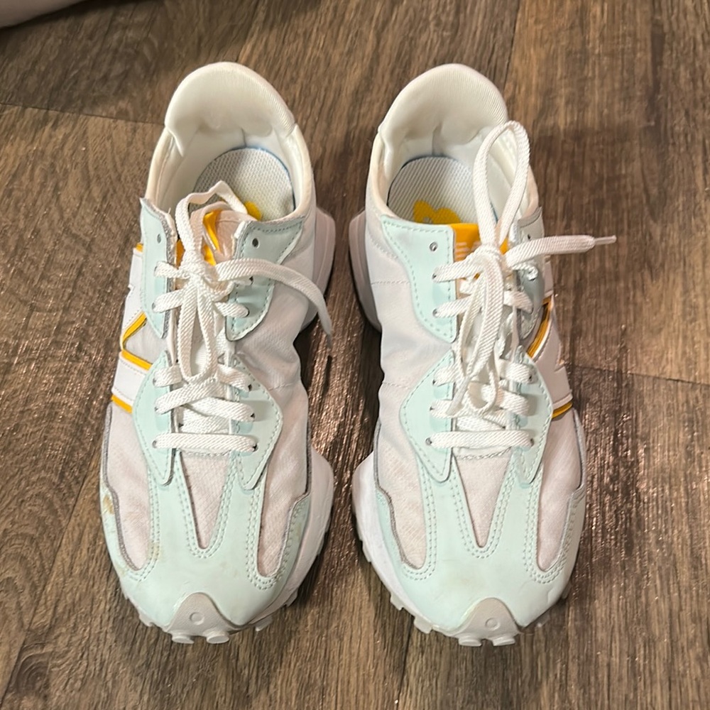 New Balance White and Yellow Sneakers